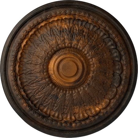 Ekena Millwork Brunswick Ceiling Medallion (Fits Canopies up to 4 1/2"), Hand-Painted Rust, 27"OD x 2 1/2"P CM27BRRUS